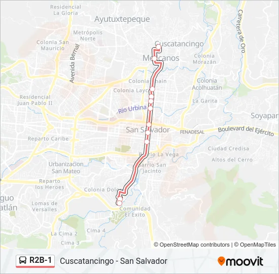 R2B-1 Bus Line Map