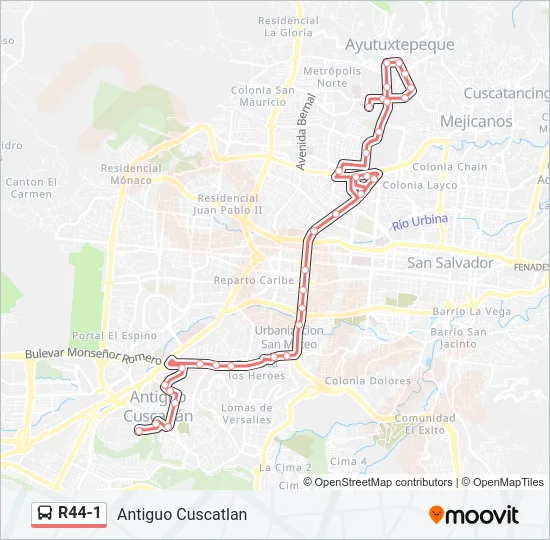 R44-1 Bus Line Map