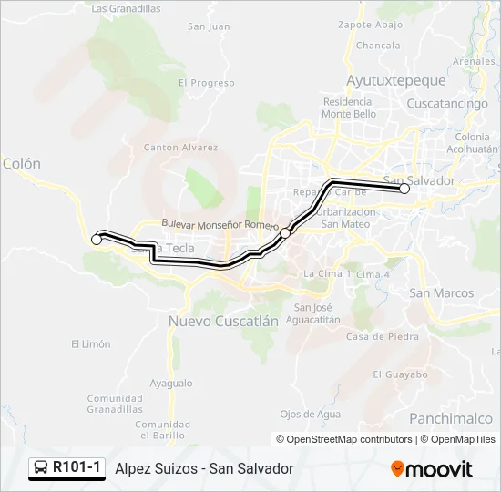 R101-1 Bus Line Map