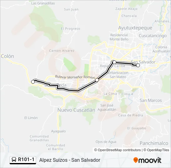 R101-1 Bus Line Map