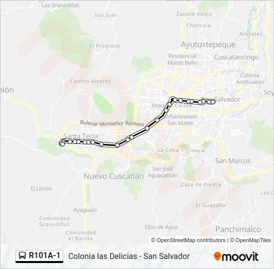 R101A-1 Bus Line Map