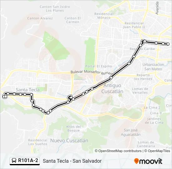 R101A-2 Bus Line Map