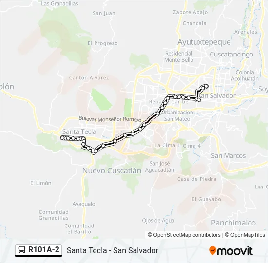R101A-2 Bus Line Map