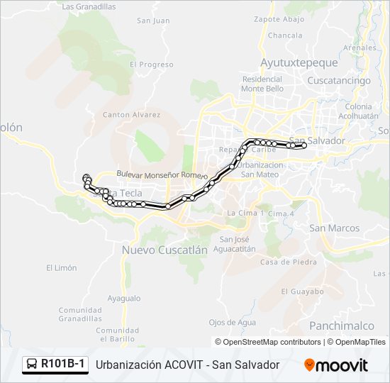 Ruta R101b1: Horarios, Paradas Y Mapas - San Salvador (Actualizado)