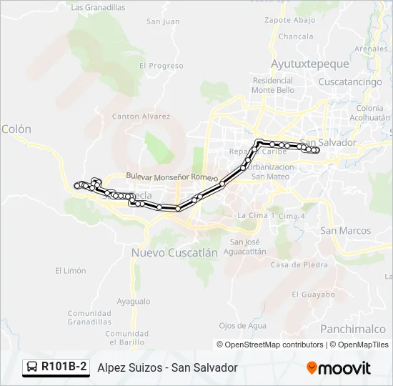R101B-2 Bus Line Map