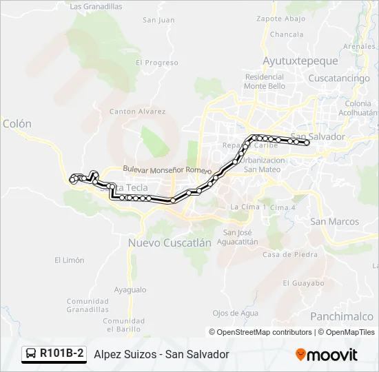 R101B-2 Bus Line Map