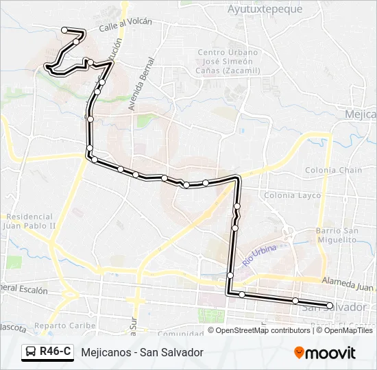 R46-C Bus Line Map