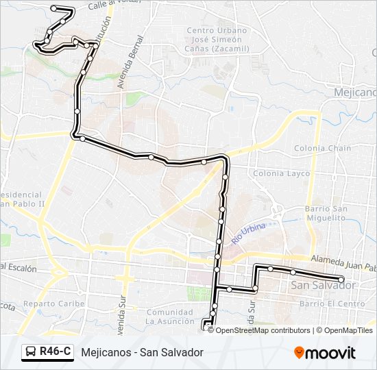 Mapa de R46-C de autobús