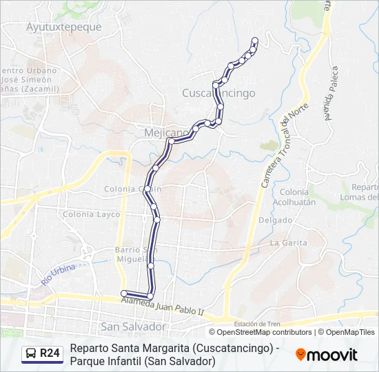 R24 Bus Line Map