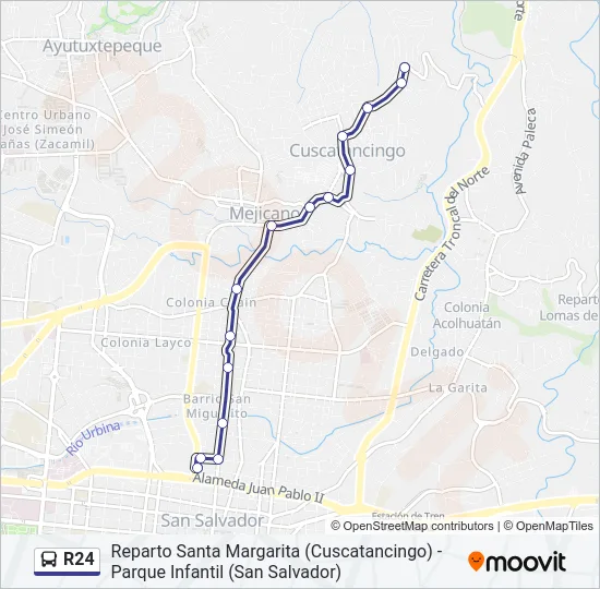 R24 Bus Line Map
