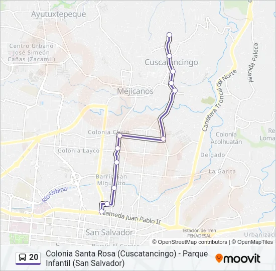 20 Bus Line Map