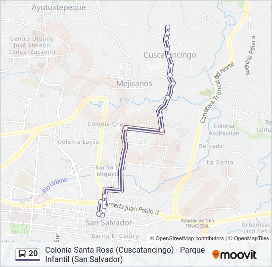 20 Bus Line Map