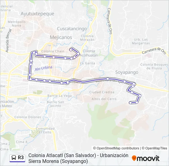 R3 Bus Line Map