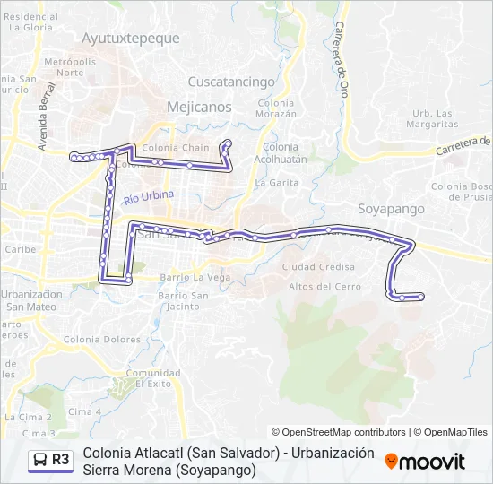 R3 Bus Line Map