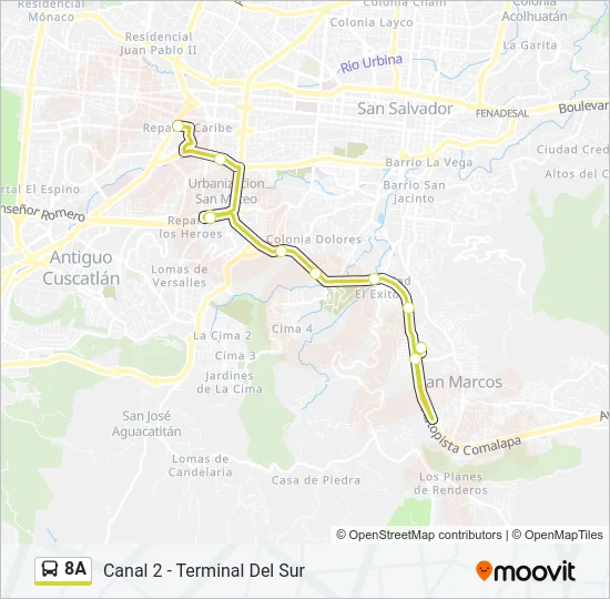 8A Bus Line Map