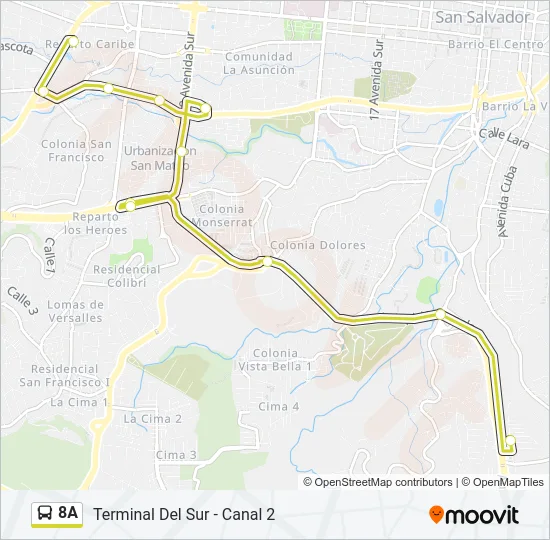 8A Bus Line Map