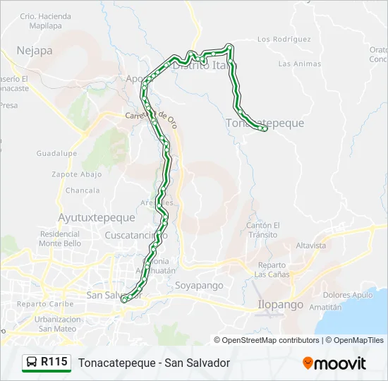R115 Bus Line Map