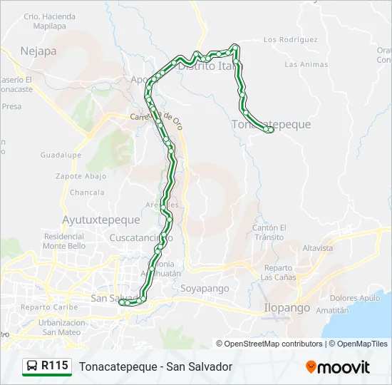 R115 Bus Line Map
