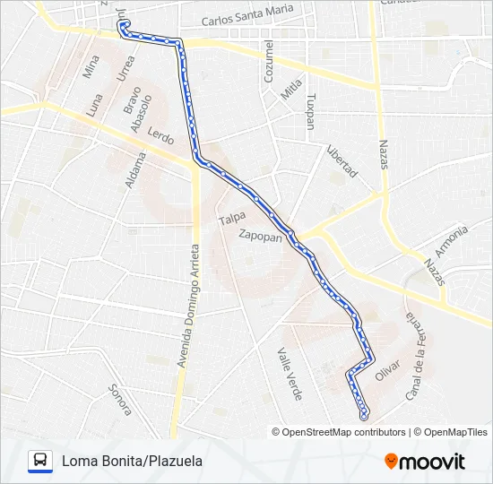 AZUL Bus Line Map