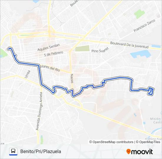 AZUL Bus Line Map