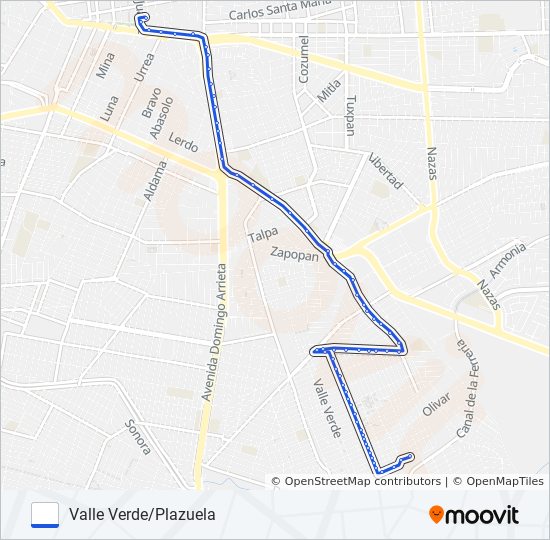 azul Route: Schedules, Stops & Maps - Valle Verde/Plazuela (Updated)