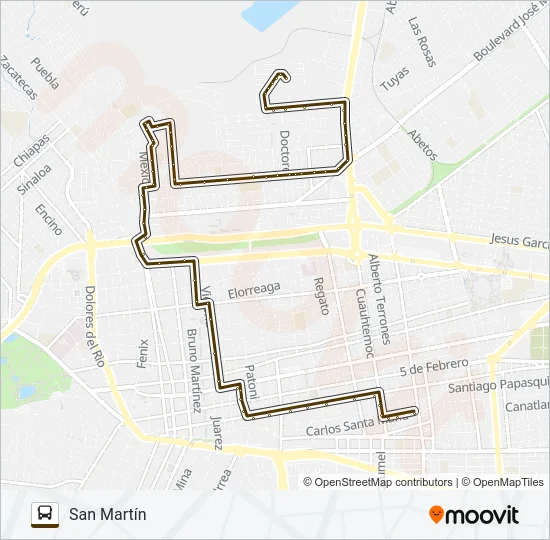 CAFES Bus Line Map