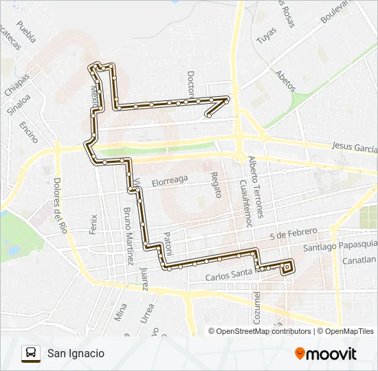 CAFES Bus Line Map