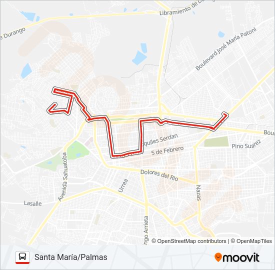 Mapa de ROJOS de autobús