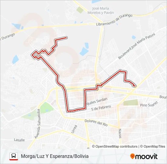 ROJOS Bus Line Map