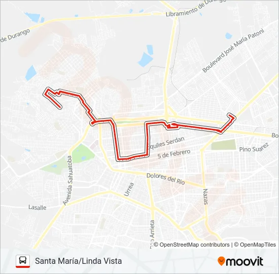 ROJOS Bus Line Map