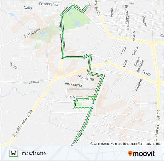 Mapa de VERDES de autobús