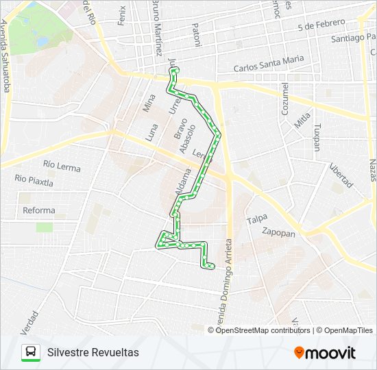 Mapa de VERDES de autobús