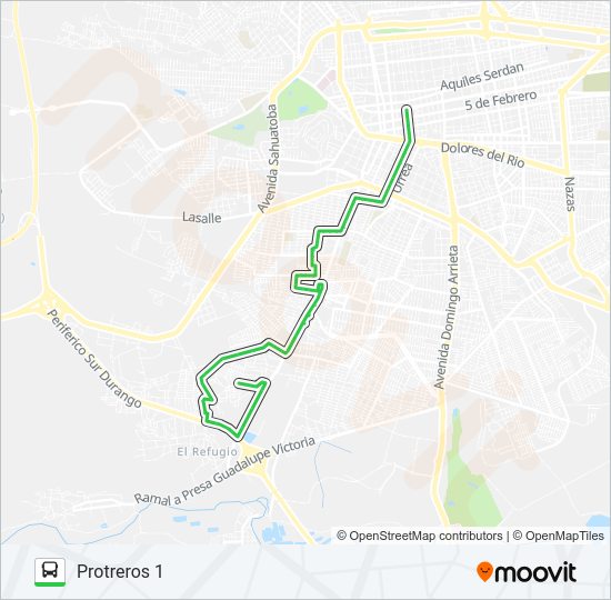 Mapa de VERDES de autobús