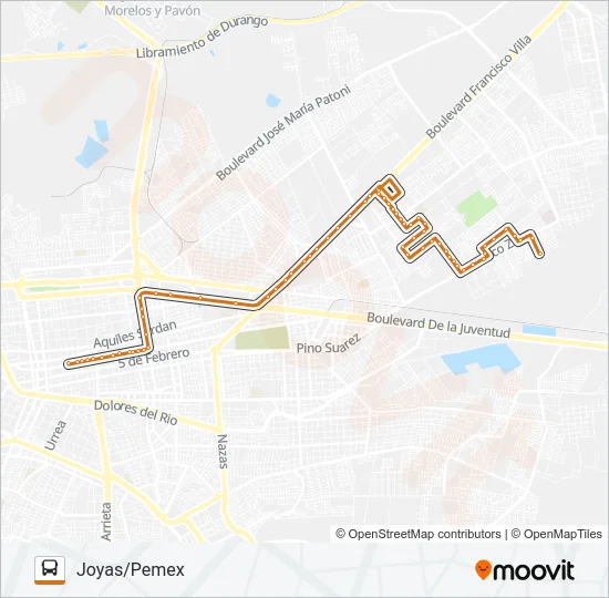 ANARANJADA Bus Line Map