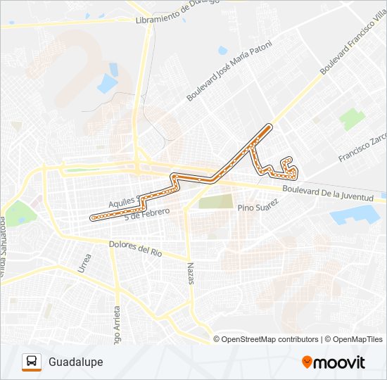 Mapa de ANARANJADA de autobús