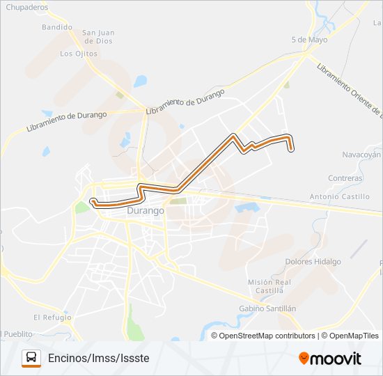 Mapa de ANARANJADA de autobús