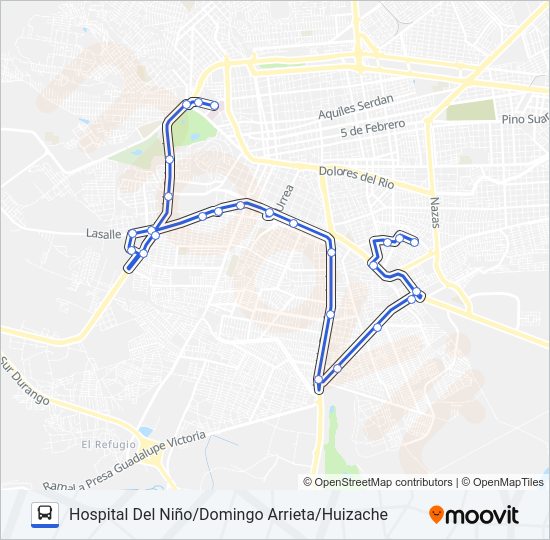 Mapa de RUTA 2 CREE de autobús