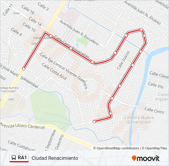 RA1 Bus Line Map