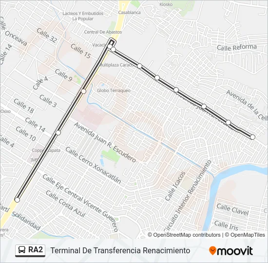 RA2 Bus Line Map