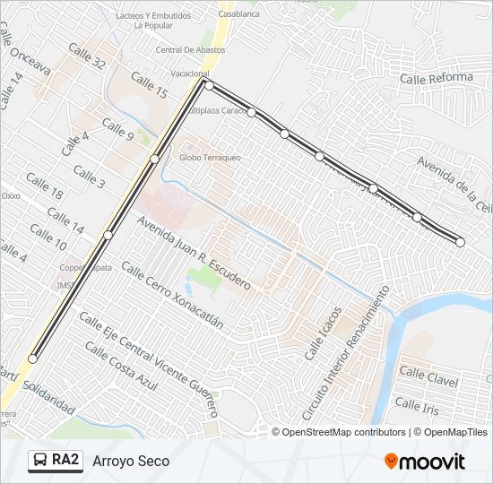 Mapa de RA2 de autobús