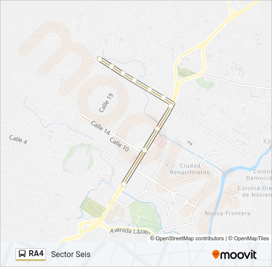 Mapa de RA4 de autobús