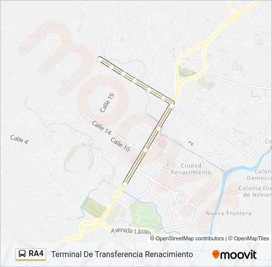 Mapa de RA4 de autobús