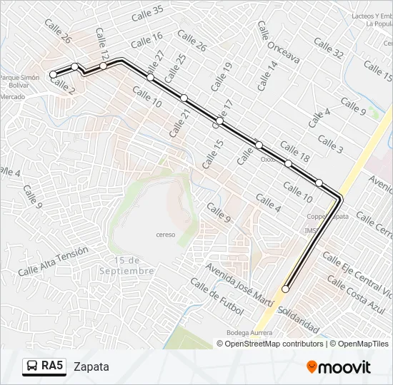 RA5 Bus Line Map