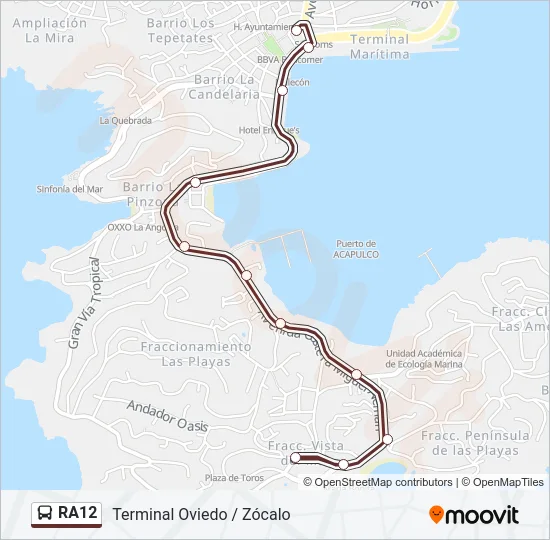 RA12 Bus Line Map