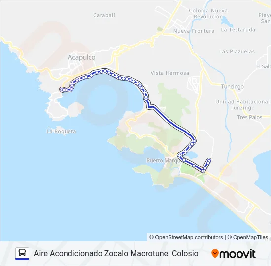 ZOCALO - COLOSIO Bus Line Map