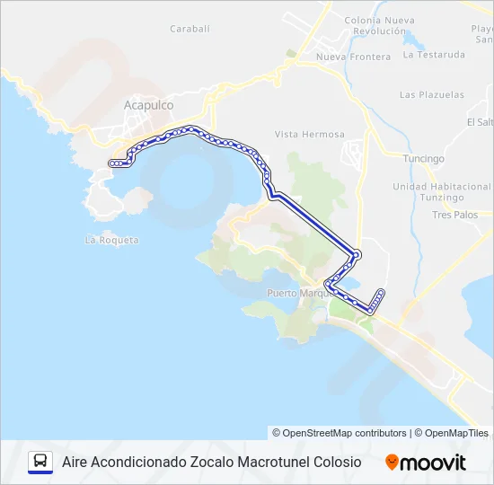 ZOCALO - COLOSIO Bus Line Map