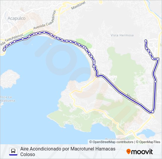 Mapa de LAS HAMACAS - COLOSO de autobús