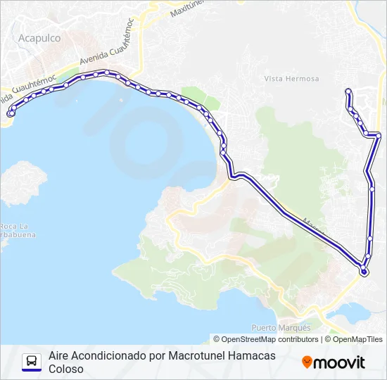 LAS HAMACAS - COLOSO Bus Line Map