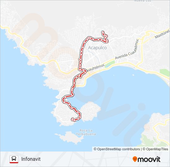 Mapa de INFONAVIT - CALETA de autobús