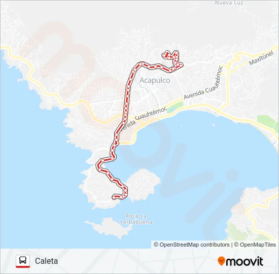 INFONAVIT - CALETA Bus Line Map